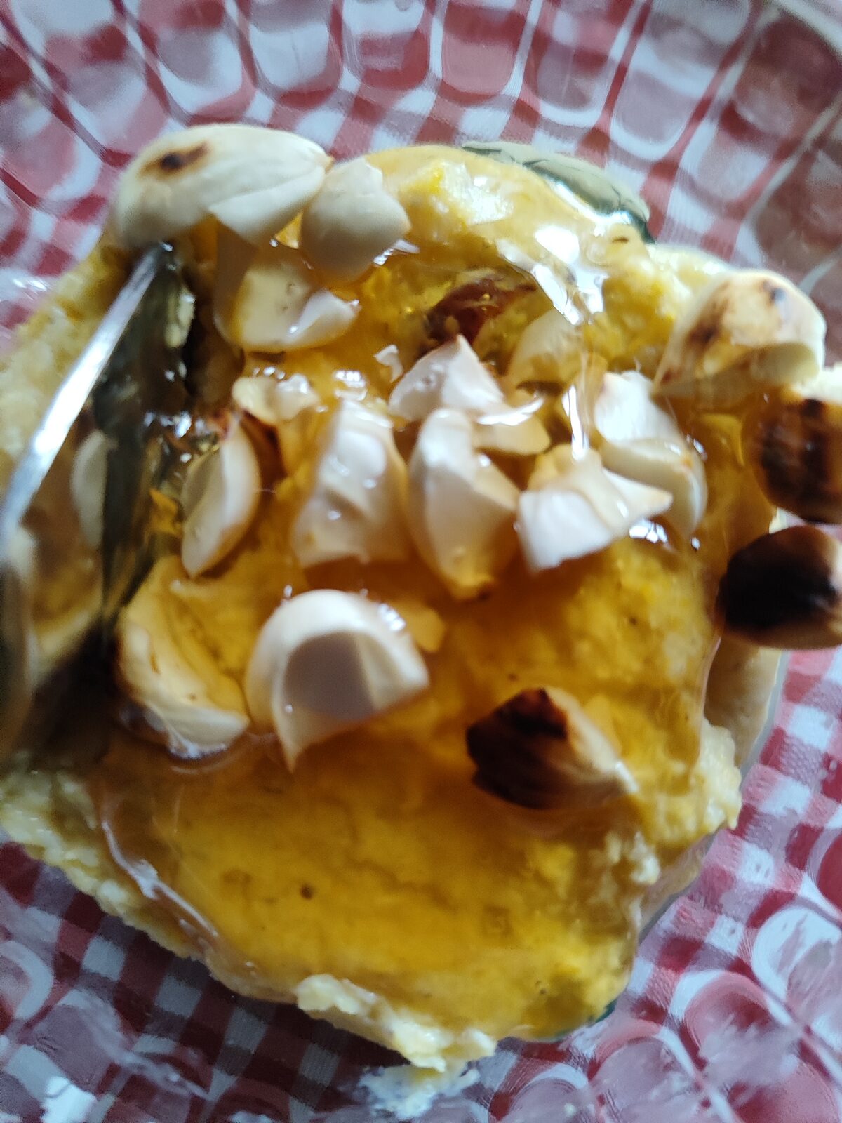 Frangollo, the traditional Canarian dessert of millet flour, milk, lemon, almonds and cinnamon, served in a small dish, Lanzarote