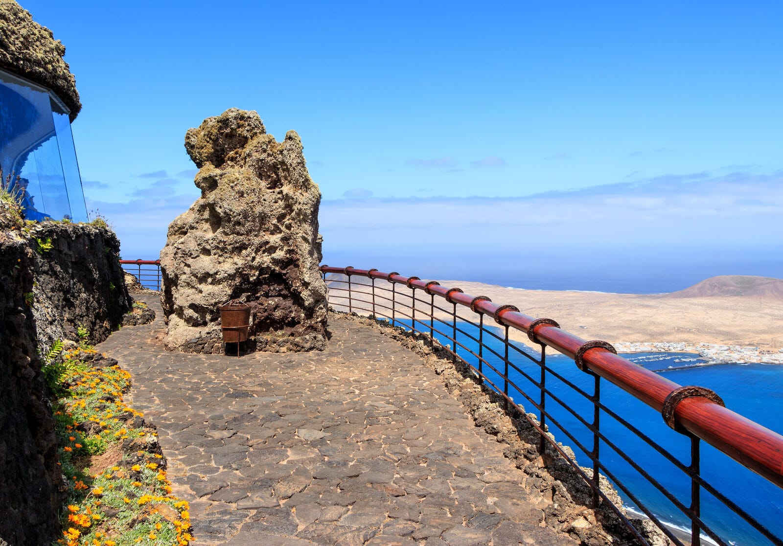 Mirador del Río viewpoint built into the cliffs of Famara in northern Lanzarote