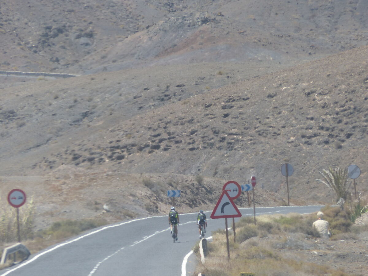 Cycling near the coast in Lanzarote