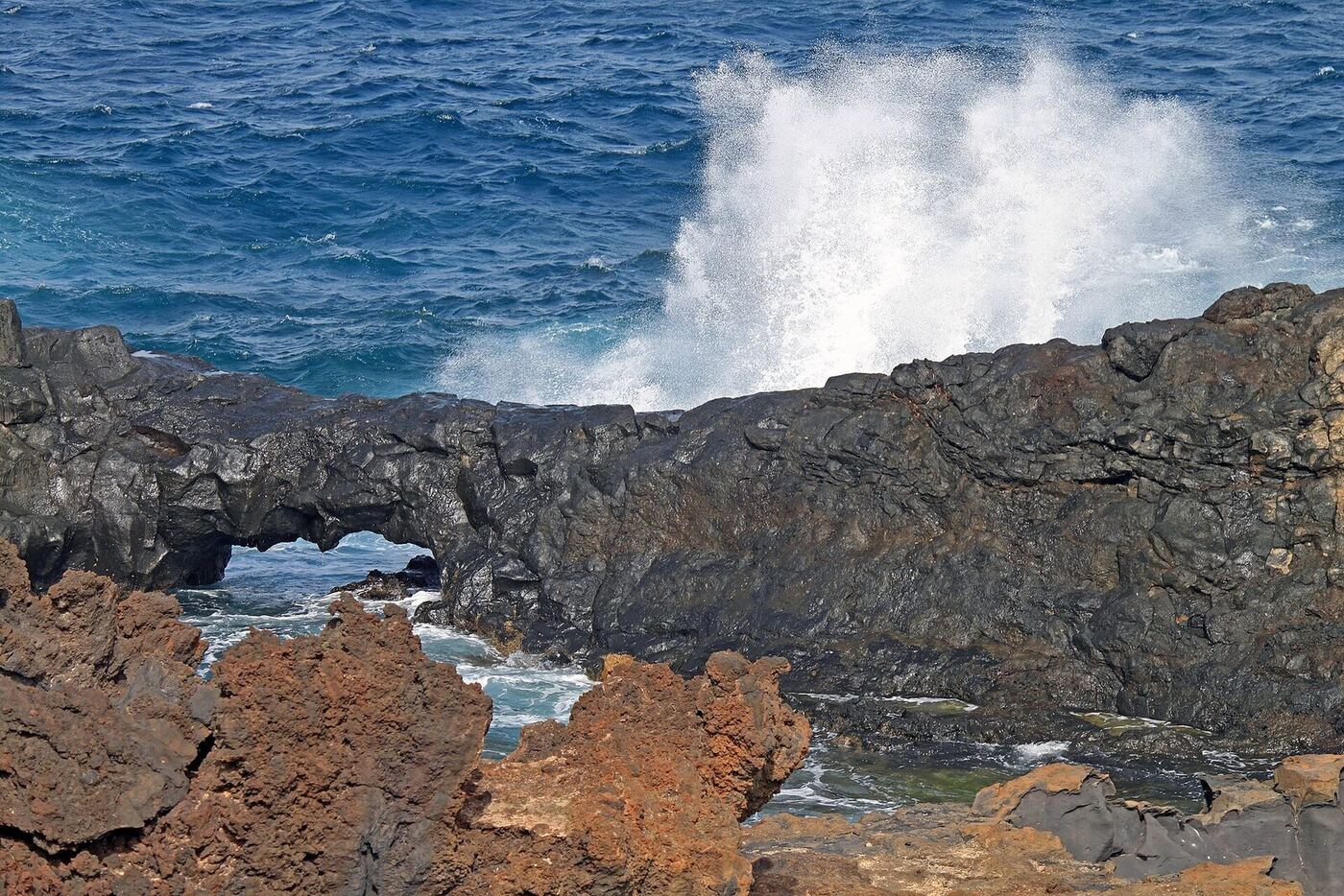 Charco del Palo on Lanzarote's northeast coast, volcanic natural pools popular with snorkellers and divers