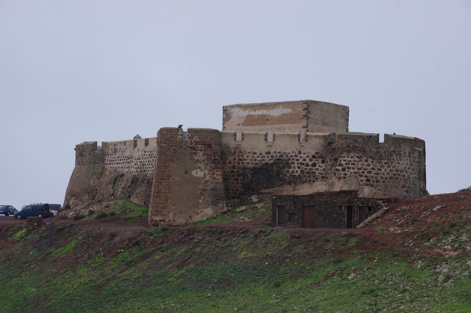 Castillo de Santa Barbara on the rim of Guanapay volcano above Teguise, Lanzarote