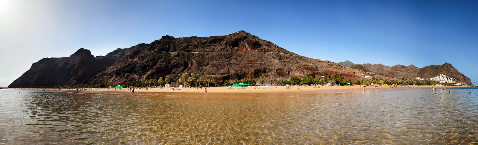 Playa de Las Teresitas in Tenerife, an artificial golden-sand beach created with Saharan sand in 1973