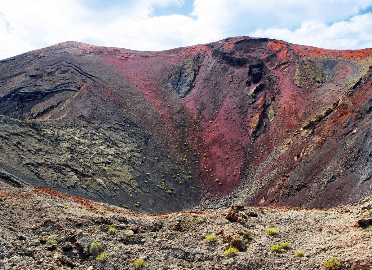 Trail through volcanic terrain